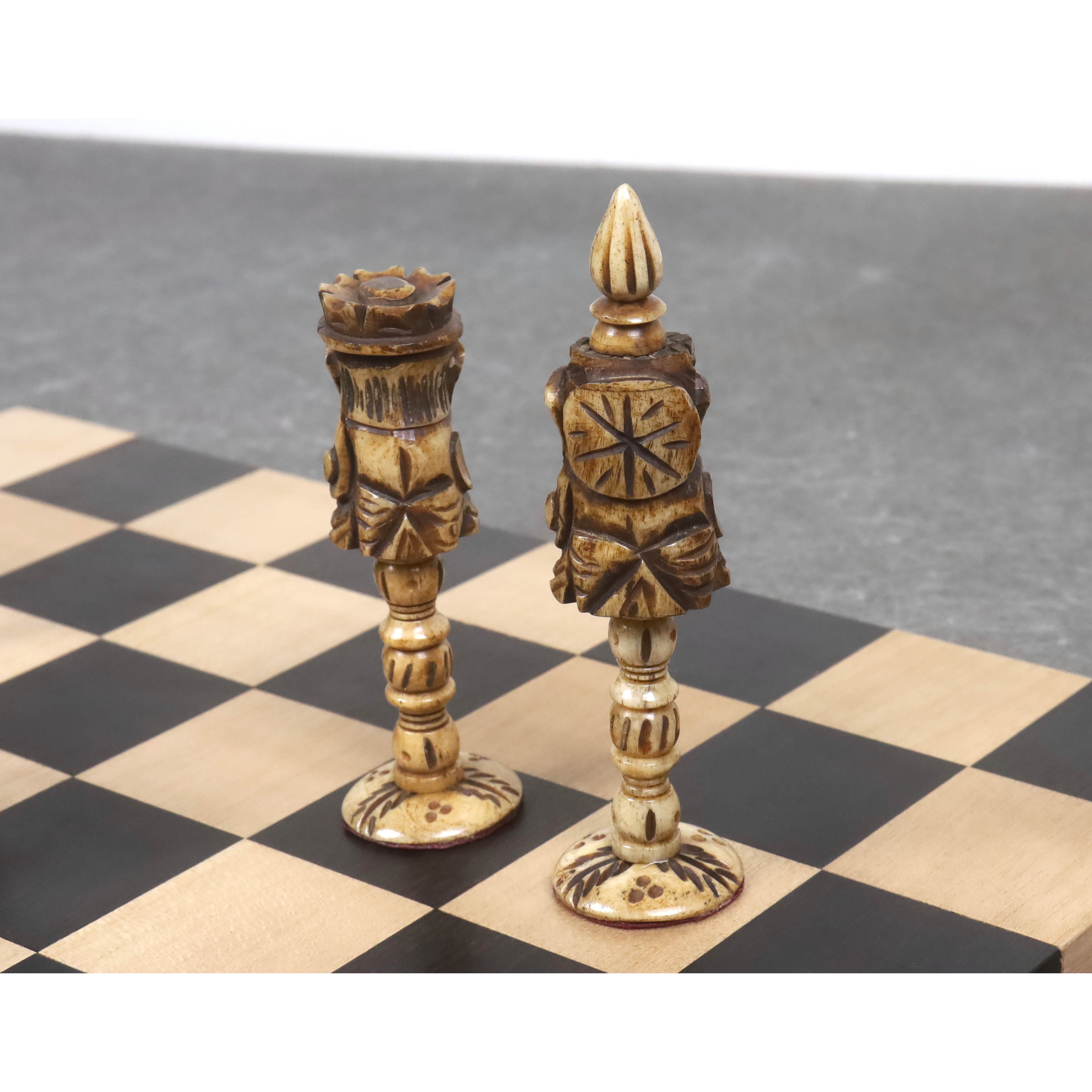 12 Chess Board Table Elephant Hand Carved Inlaid Work Square Rosewood  Foldable