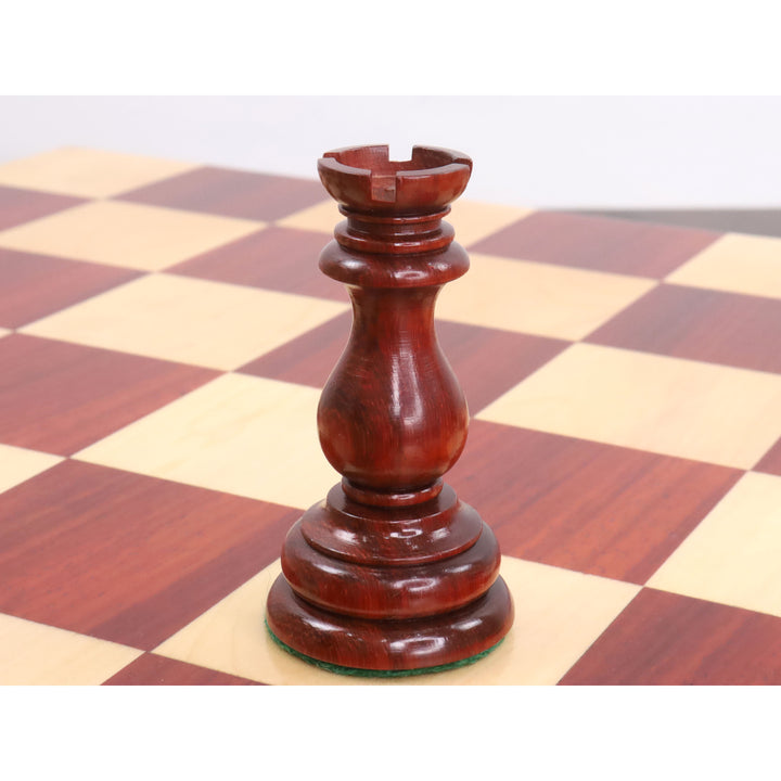 Jeu d'échecs 4.6" Medallion Luxe Staunton - Pièces d'échecs uniquement - Triple poids en bois de rose Bud
