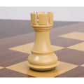 Classic boxwood rook piece from the 4 inch Bridle Staunton luxury chess pieces collection.
