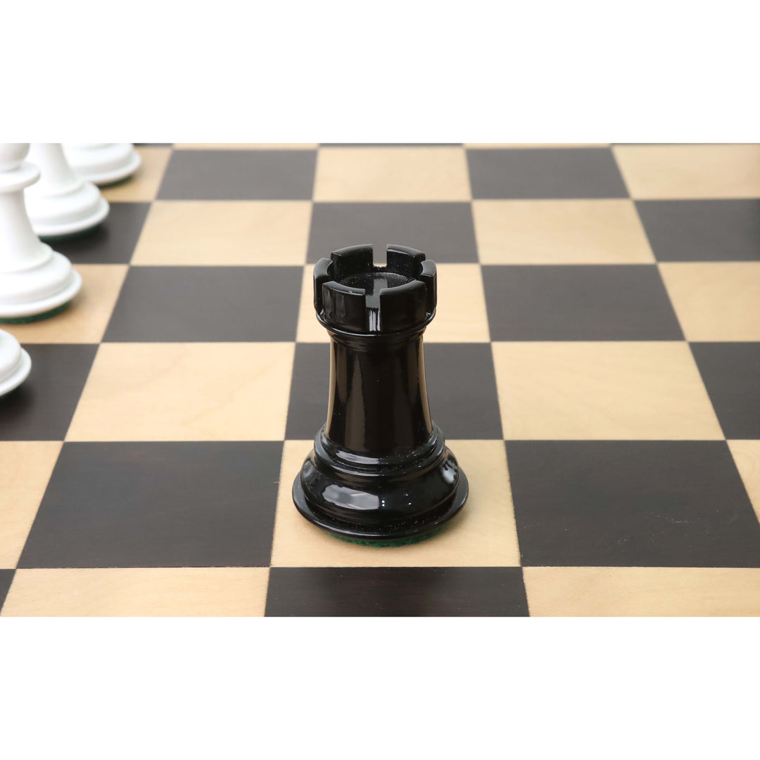 Radziecki reprodukowany zestaw szachów z lat 40-tych - tylko szachy - czarno-biały lakierowany bukszpan