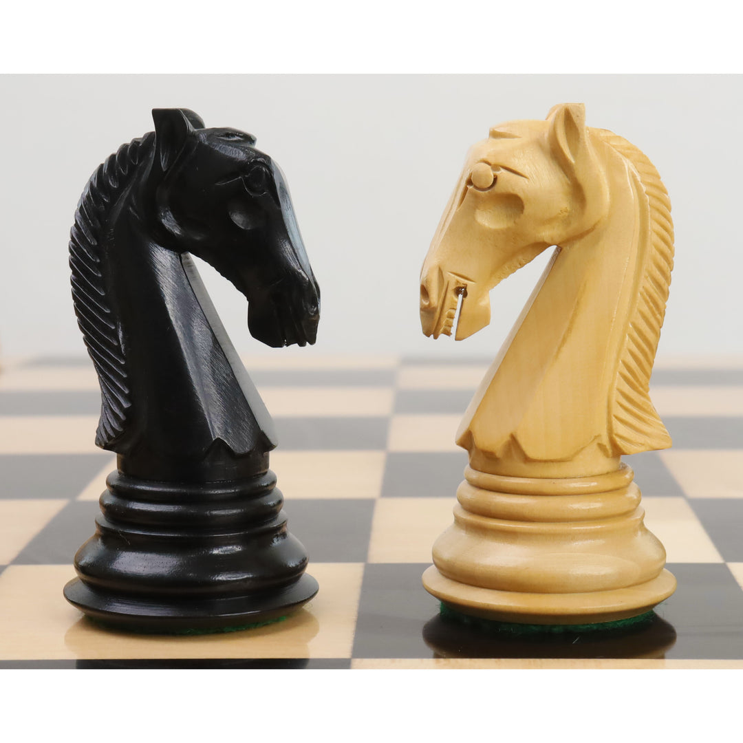 Slightly Imperfect 3.9" New Columbian Staunton Chess Set - Chess Pieces Only - Ebony Wood - Double Weighted