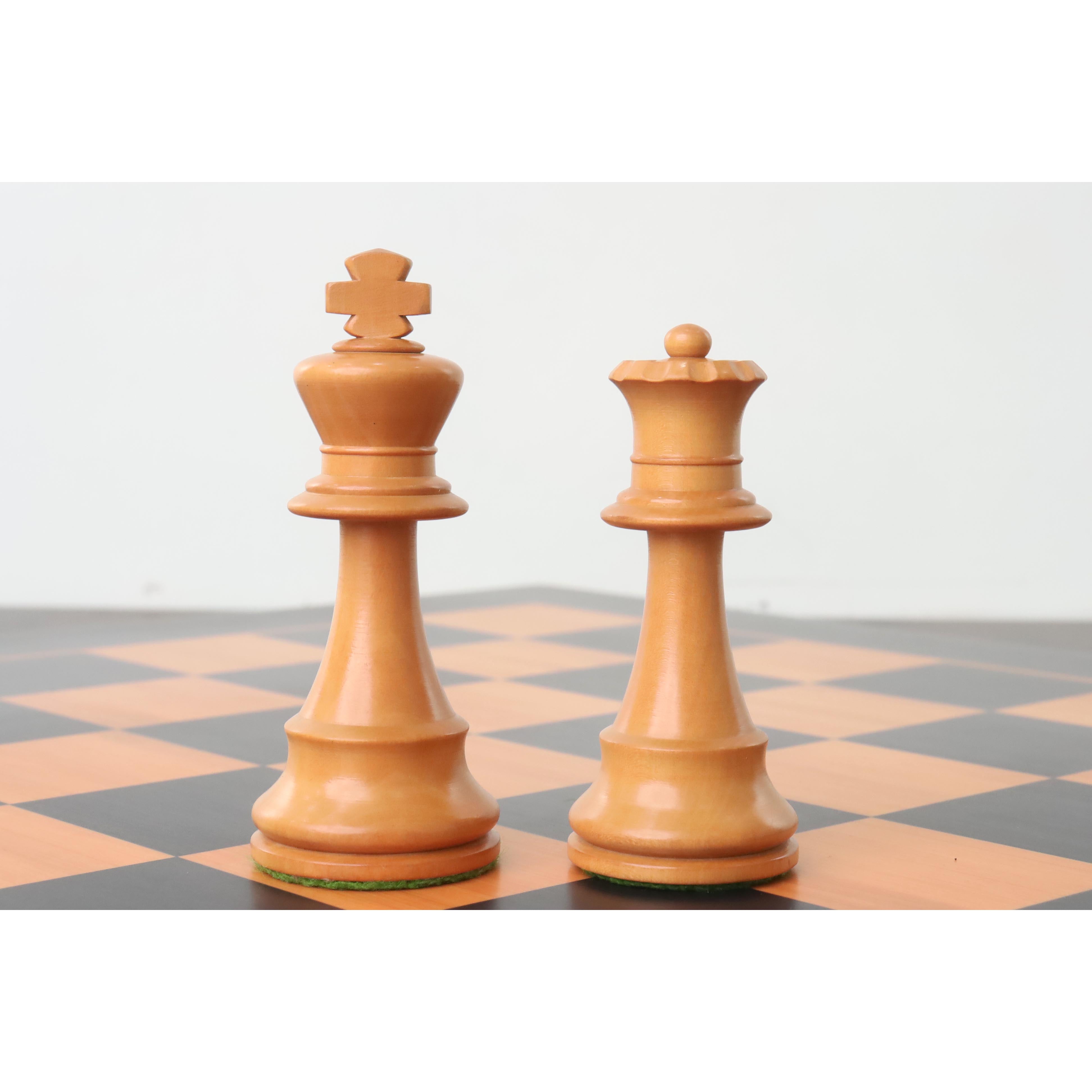 Improved French Lardy Chess Pieces Only set - Antiqued boxwood