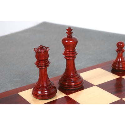 3.8" Imperial Staunton Chess Bud Rose Wood Pieces with 21" Bud Rosewood & Maple Wood Chess board
