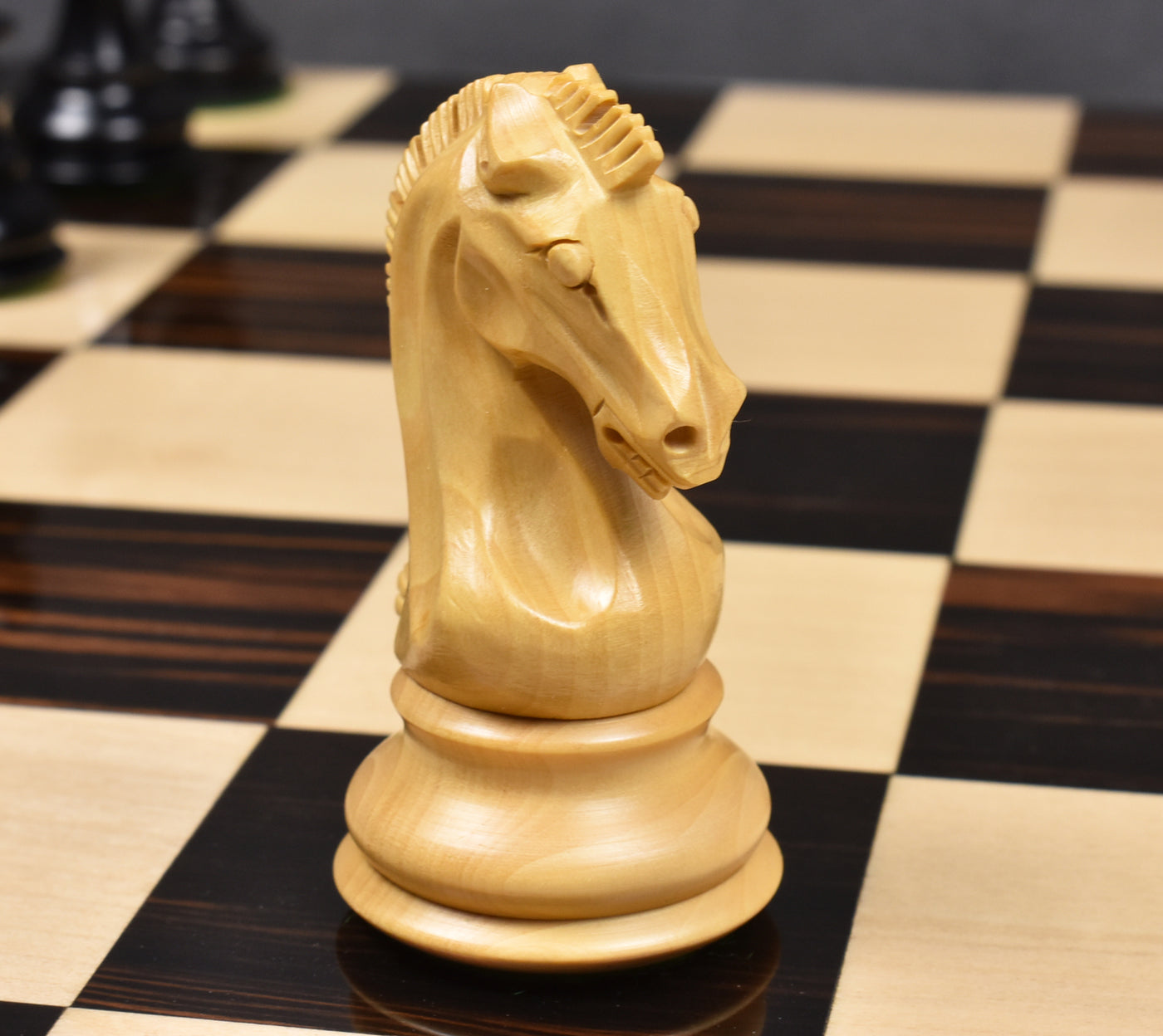 Slightly Imperfect 3.9" Craftsman Staunton Chess Pieces Only Set - Triple Weighted Ebonised Boxwood