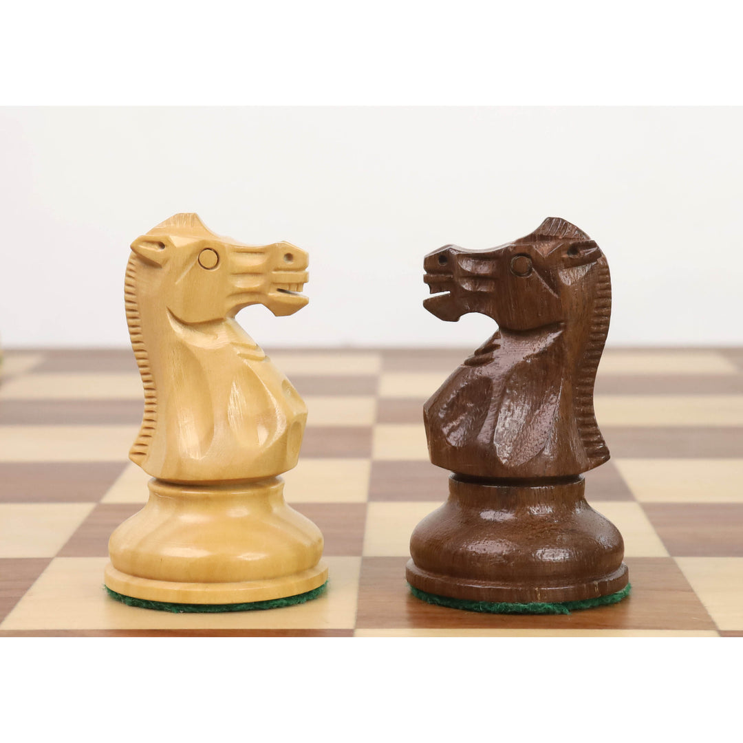 Set di scacchi in legno 4.1" Nuovo Classico Staunton - Solo pezzi di scacchi - Palissandro dorato pesato