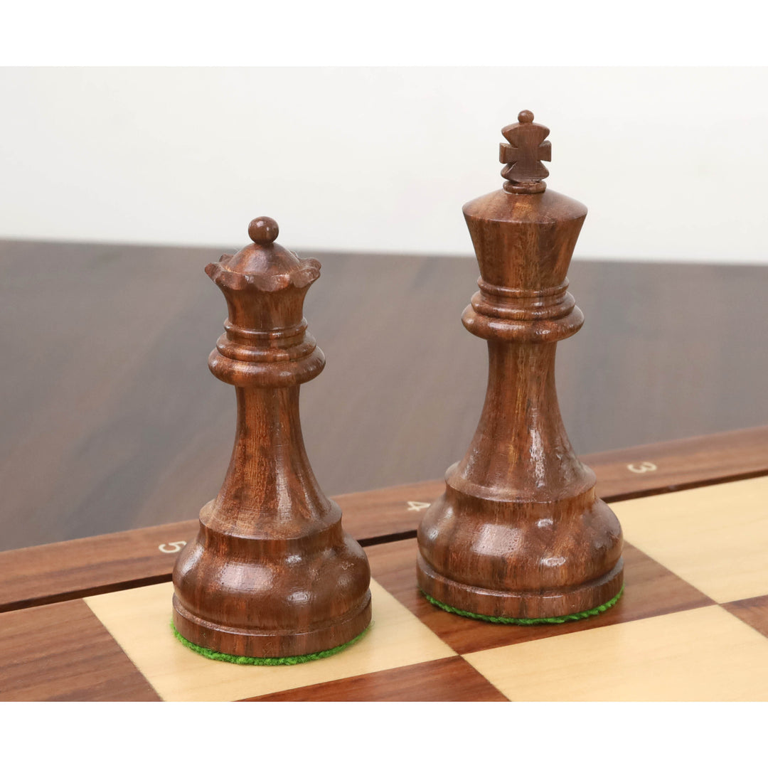 Set di scacchi in legno da 3,8" Reykjavik Series Staunton - Solo pezzi di scacchi - Legno di sheesham appesantito