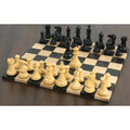 3 inch professional Staunton chess pieces set up on a high-quality wooden chess board.
