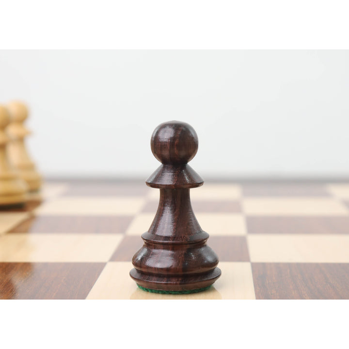 3.9" Jeu d'échecs russe Zagreb 59' - Pièces d'échecs seulement - Bois de rose doublement lesté