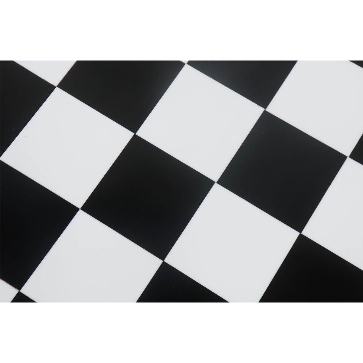 Close-up of the 55mm playing squares made from polished Acrylic Ivory and Sheesham wood.