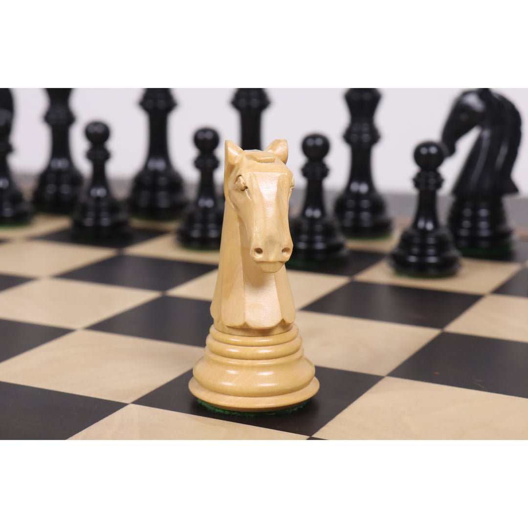 Set di scacchi New Columbian Staunton da 3,9" - Solo pezzi di scacchi - Palissandro - Doppio peso