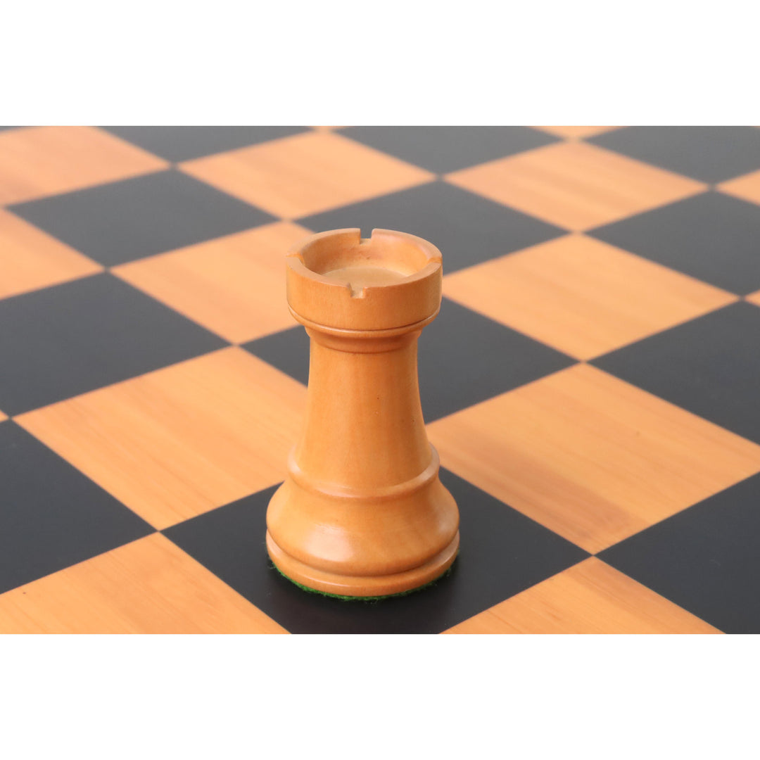 Ulepszony francuski zestaw szachowy Lardy - tylko figury szachowe - postarzane drewno bukszpanowe - król 3,9"