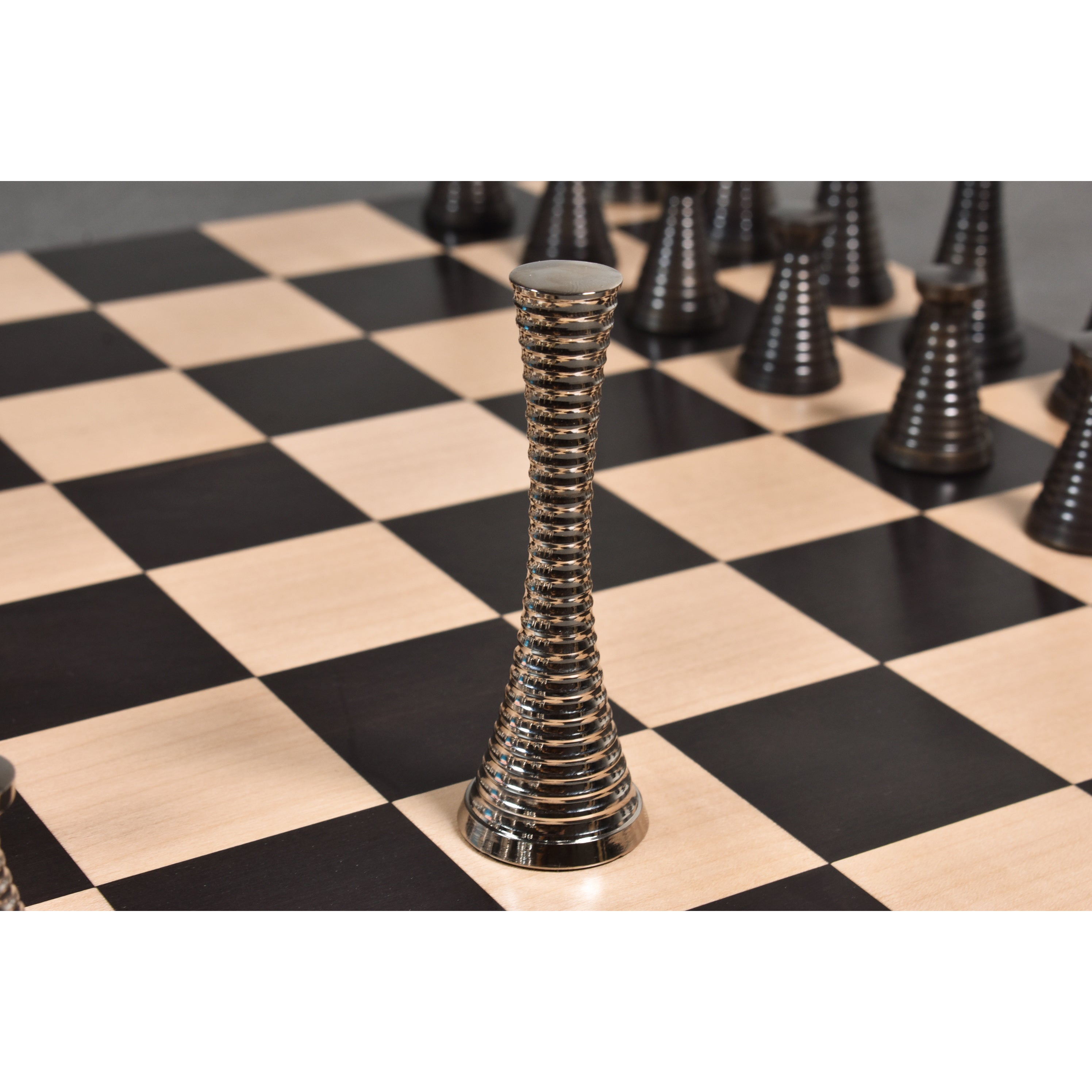 Modern Brass Metal Luxury Chess Pieces Only Set