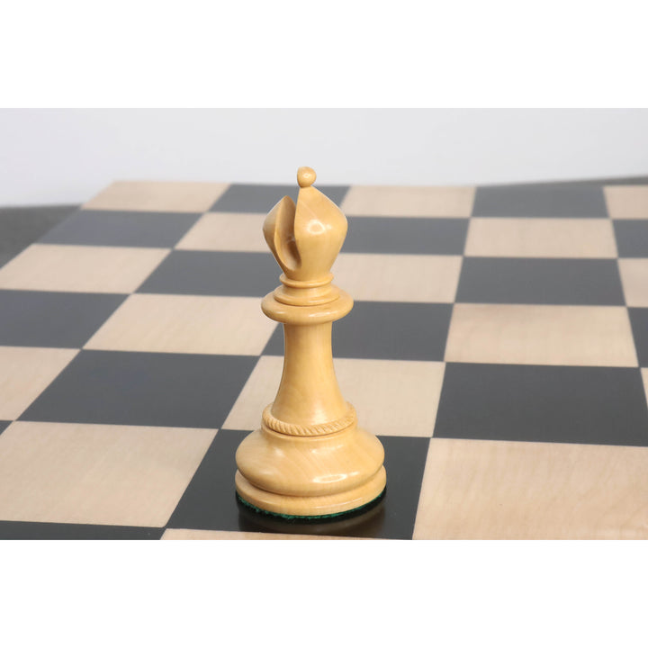 Jeu d'échecs 4.5" Imperator Luxury Staunton légèrement imparfait - Pièces d'échecs uniquement - Bois d'ébène - Poids triple