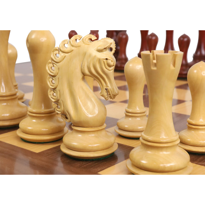 Set di scacchi Avant Garde Luxury Staunton da 4,6" - Solo pezzi di scacchi - Triplo peso - Palissandro e bosso Bud