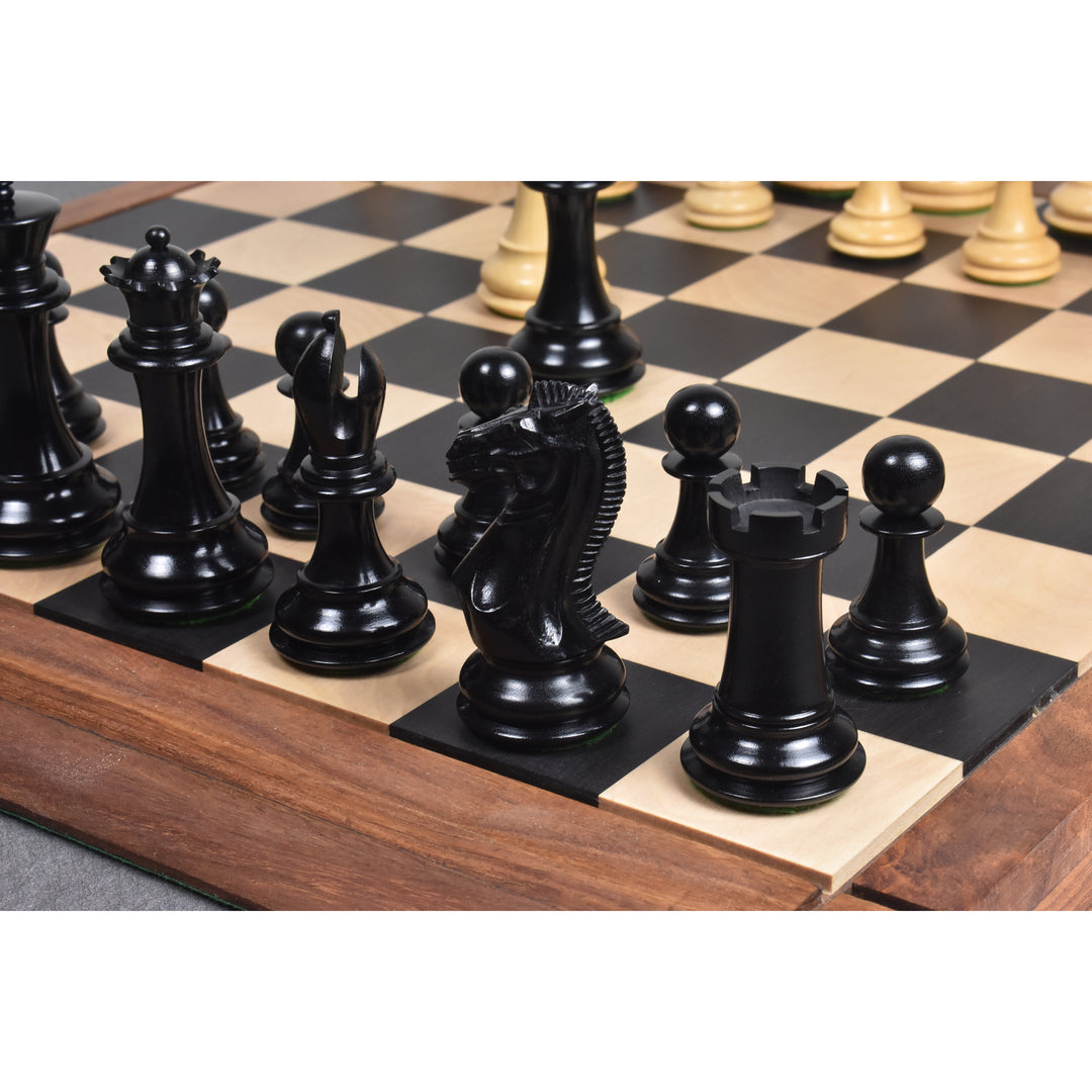 4,1" traveller Staunton Luxus-Schachspiel - Nur Schachfiguren - Dreifach gewichtetes Ebenholz