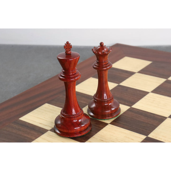 Combinazione di pezzi di scacchi Imperator Luxury Staunton in palissandro da 4,5" con scacchiera in palissandro da 23" e scatola per riporli
