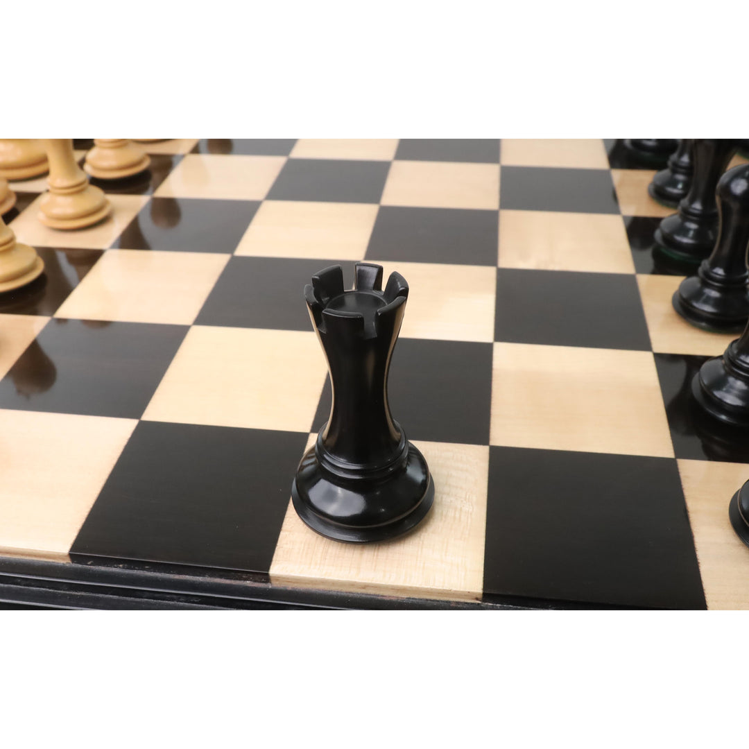 4.6" Avant Garde Luxury Staunton Schachspiel - Nur Schachfiguren-Ebenholz- Dreifach Gewicht
