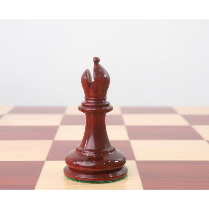 1849 Jeu d'échecs de collection Jacques Cook Staunton - Pièces d'échecs uniquement - Bois de rose Bud - 3.75".