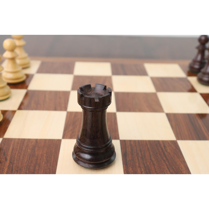 3.9” Rosyjski zestaw szachowy Zagrzeb 59' - tylko szachy - podwójnie ważony, drewno różane