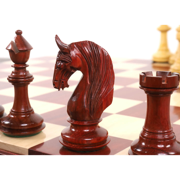 Slightly Imperfect 4.6" Bath Luxury Staunton Chess Set - Chess Pieces Only - Bud Rosewood - Triple Weight