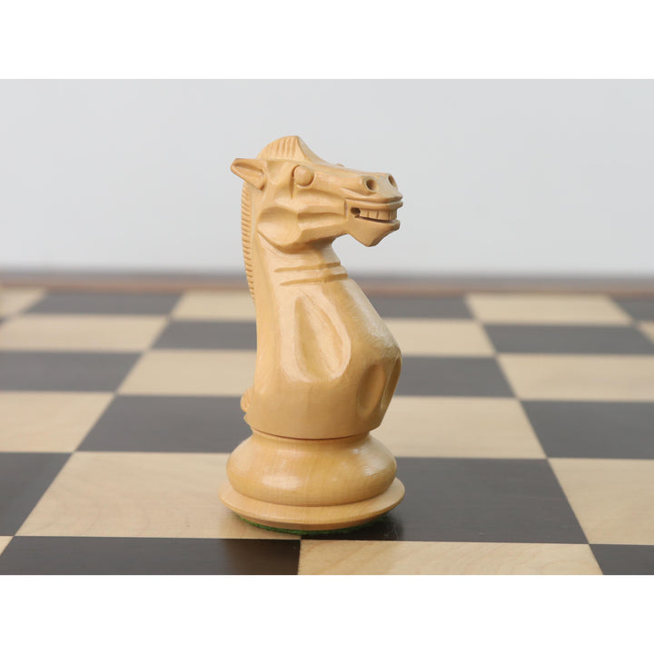 Zestaw szachów drewnianych z obciążeniem 4,1" Pro Staunton - tylko figury szachowe - drewno ebonizowane - 4 królowe