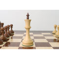 Stately boxwood king piece from the 1960s Soviet Russian chess set.