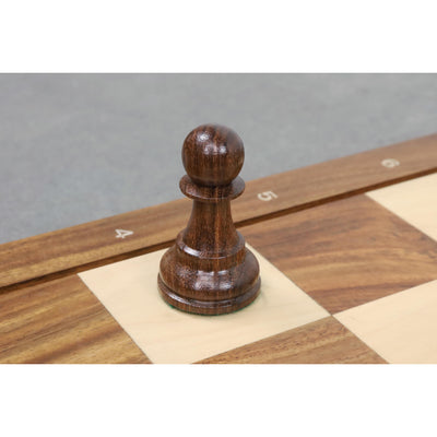 Leningrad Staunton Chess Set- Chess Pieces Only - Golden Rosewood & Boxwood - 4" King