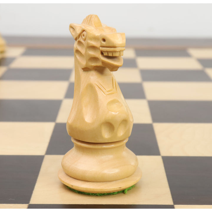 3.7" britische Staunton gewichtete Schachspiel - nur Schachfiguren - ebonisiertes Buchsbaumholz