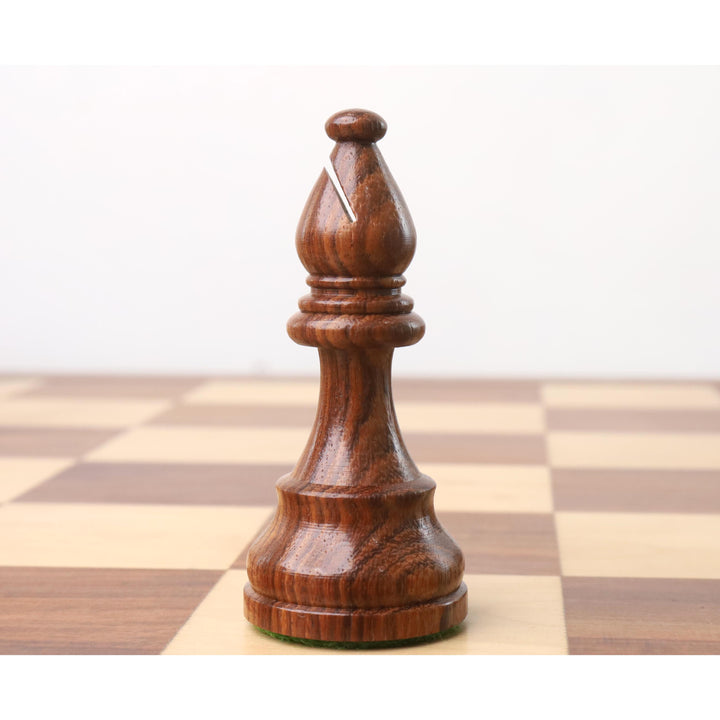 Francuski Lardy Staunton Zestaw szachow - tylko szachy - ważone złote drewno różane - 4 królowe