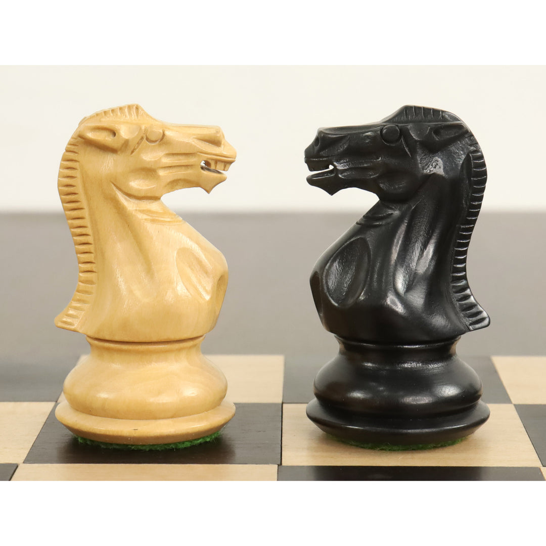 Juego de ajedrez profesional Staunton de 3" - Sólo piezas de ajedrez - Madera de boj ebonizada y lastrada