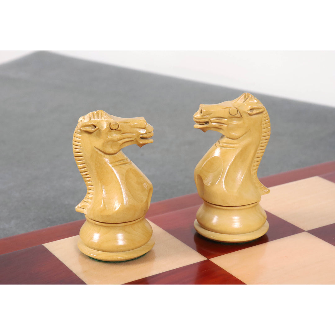 Zestaw 3,9" Profesjonalny zestaw szachów Staunton - figury z drewna Bud Rosewood z planszą i pudełkiem