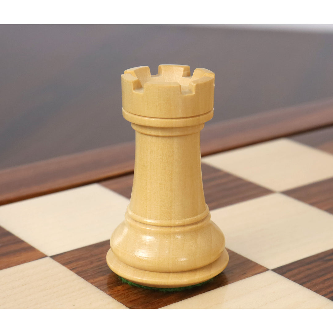 Juego de ajedrez Staunton profesional de 3" - Sólo piezas de ajedrez - Palisandro dorado ponderado