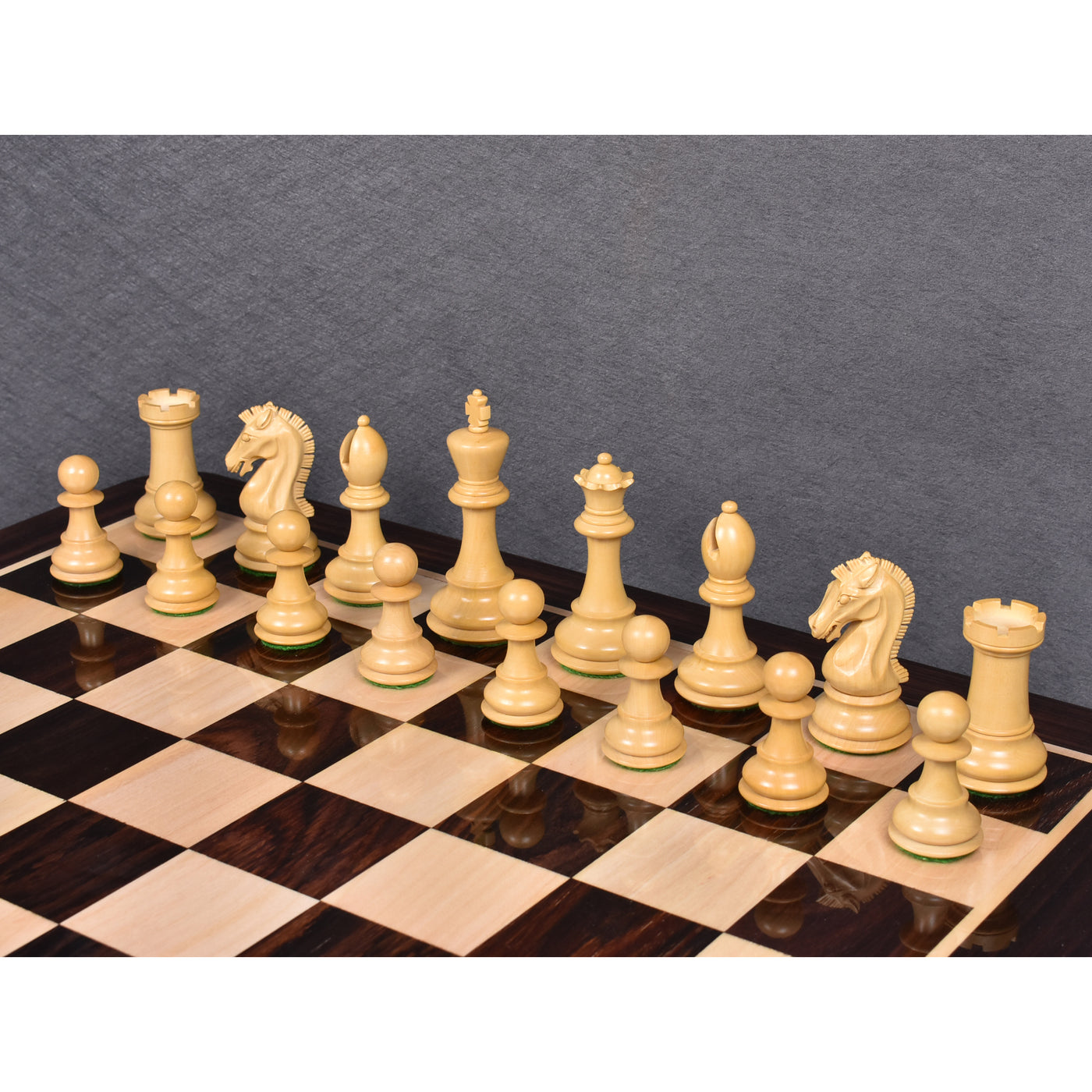 Slightly Imperfect 3.9" Craftsman Knight Staunton Chess Pieces Only Set -  Triple weighted Rosewood