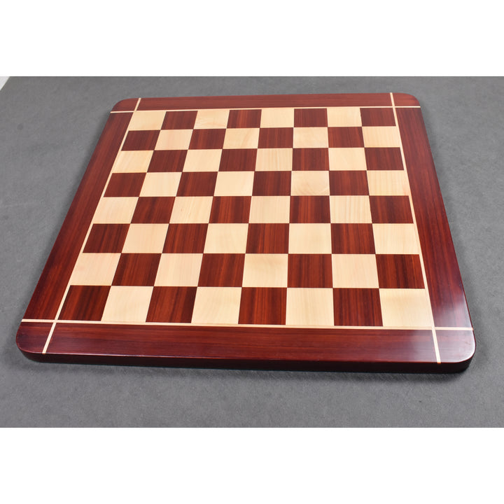 Pièces d'échecs en palissandre de luxe Sheffield Staunton de 4.5" avec échiquier en palissandre de 23" et bois d'érable Signature et boîte de rangement en simili cuir