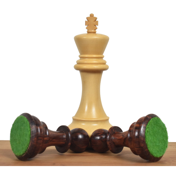 Zestaw drewnianych szachów 4,1" Pro Staunton - tylko figury szachowe - ważone drewno różane