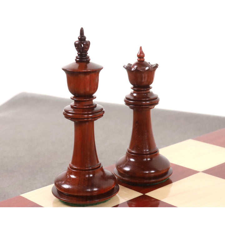 Slightly Imperfect 4.6" Bath Luxury Staunton Chess Set - Chess Pieces Only - Bud Rosewood - Triple Weight