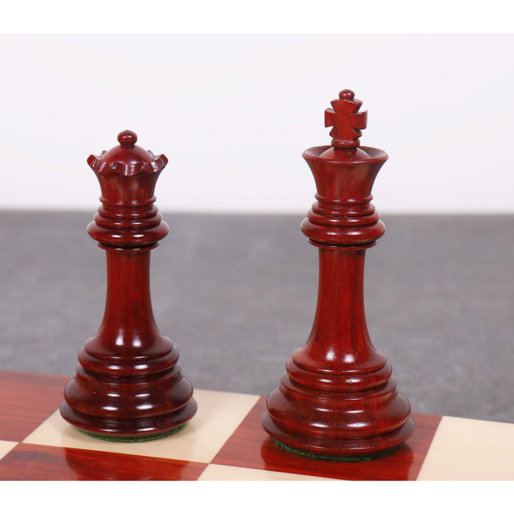 Slightly Imperfect 3.9" New Columbian Staunton Chess Set - Chess Pieces Only - Bud Rosewood - Double Weighted