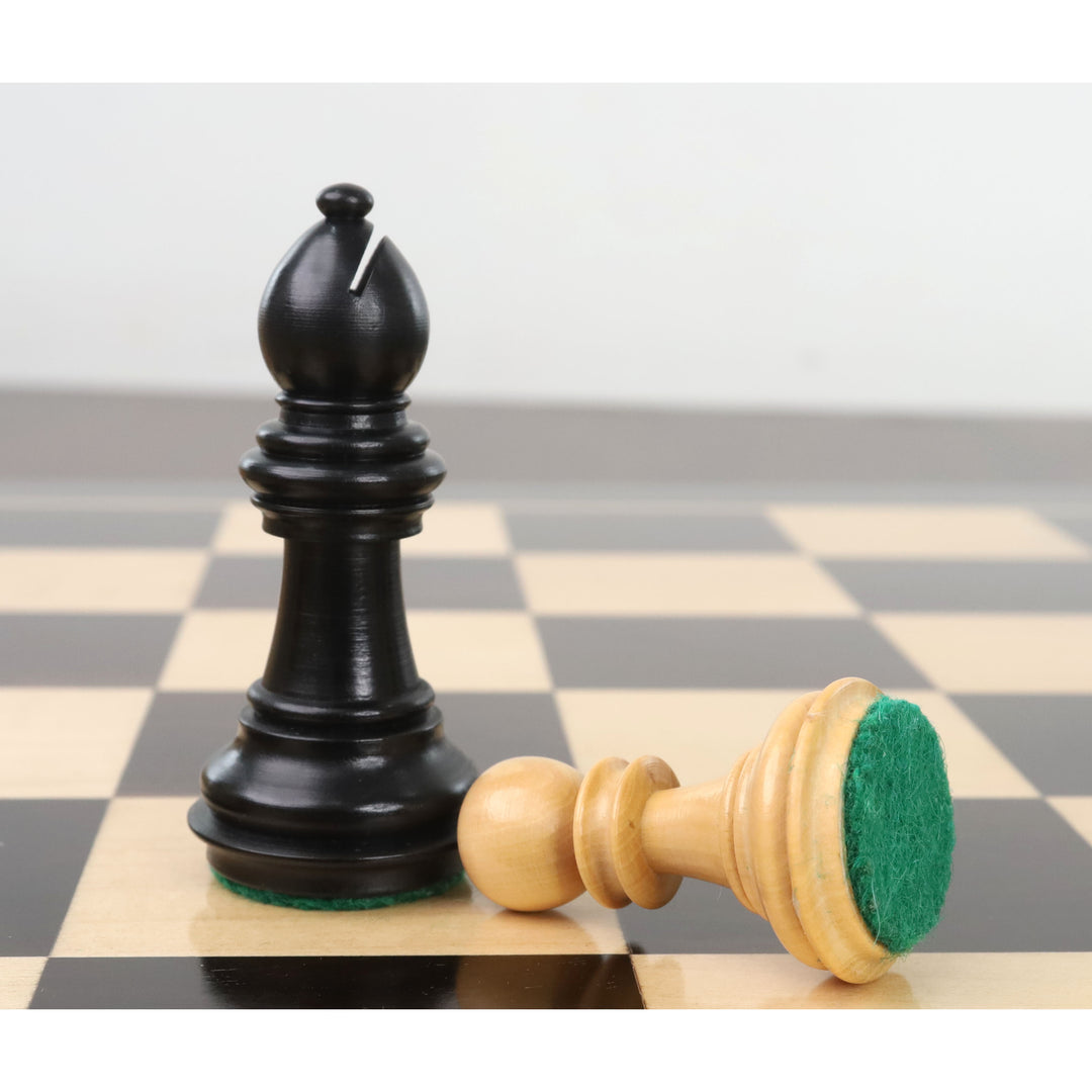 3.4" Meghdoot Serie Staunton Schachspiel - nur Schachfiguren - gewichtetes Ebonisiertes Buchsbaumholz