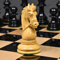 Finely carved natural boxwood knight piece from the 4.3" Napoleon luxury Staunton chess set.