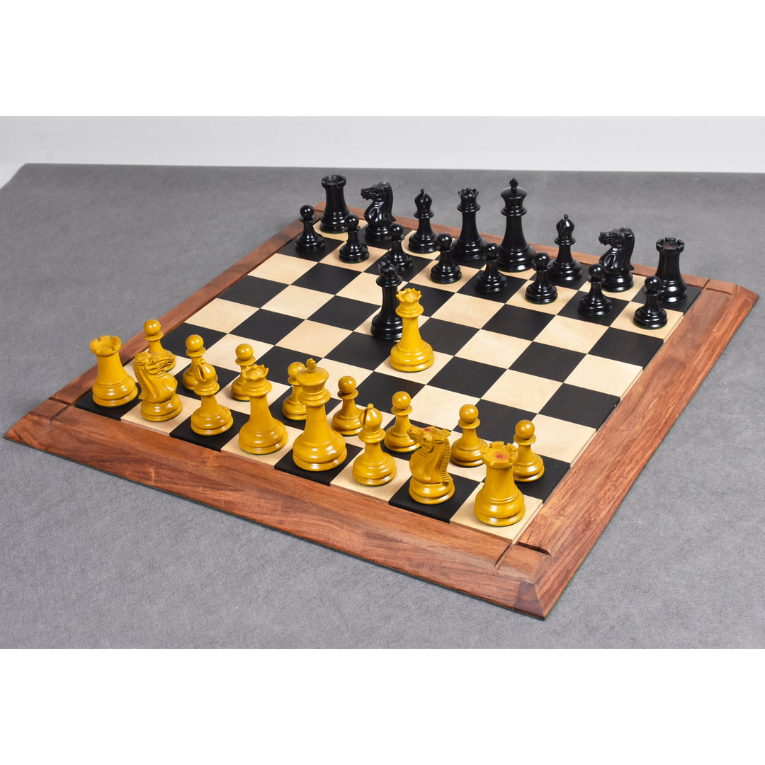 Set di scacchi da collezione Jacques Cook Staunton, leggermente imperfetto, 1849 - Solo pezzi di scacchi - Legno d'ebano - 3,75".
