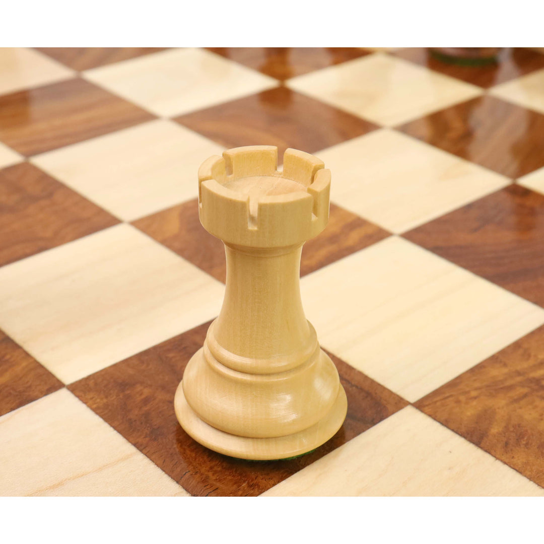 Jeu d'échecs lesté British Staunton 3.7" - Pièces d'échecs uniquement - Palissandre doré et buis