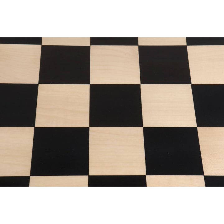 23" luksusowa plansza szachowa z drewna hebanowego i klonowego z rzeźbionym obramowaniem - kwadrat 63 mm