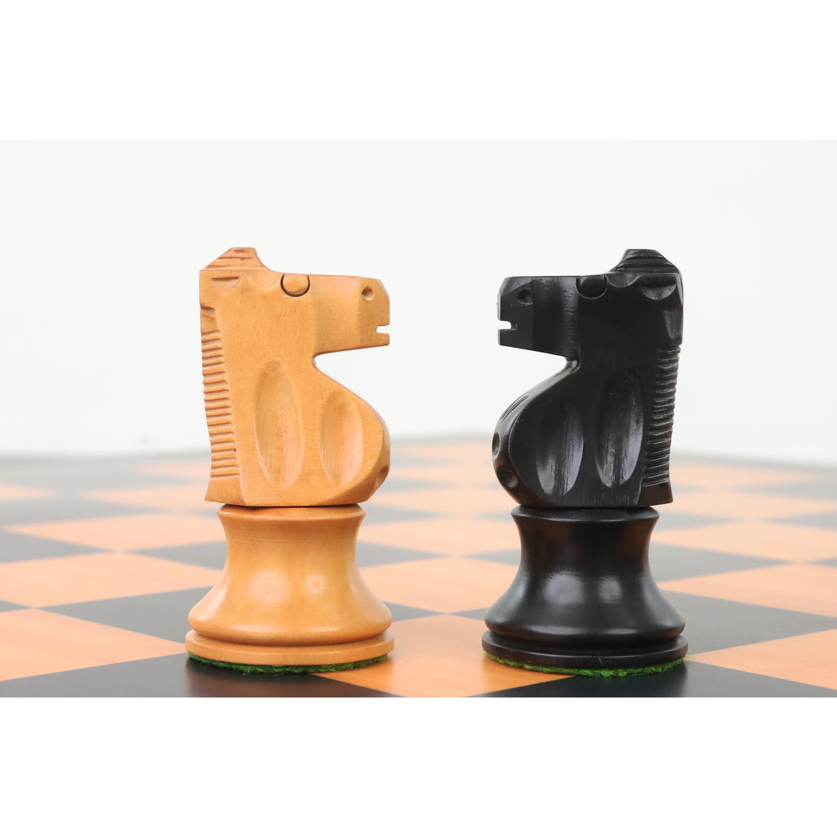 Improved French Lardy Chess Set- Chess Pieces Only - Antiqued boxwood - 3.9" King