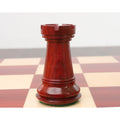 A single triple-weighted bud rosewood rook from the sleek Staunton luxury chess pieces collection.