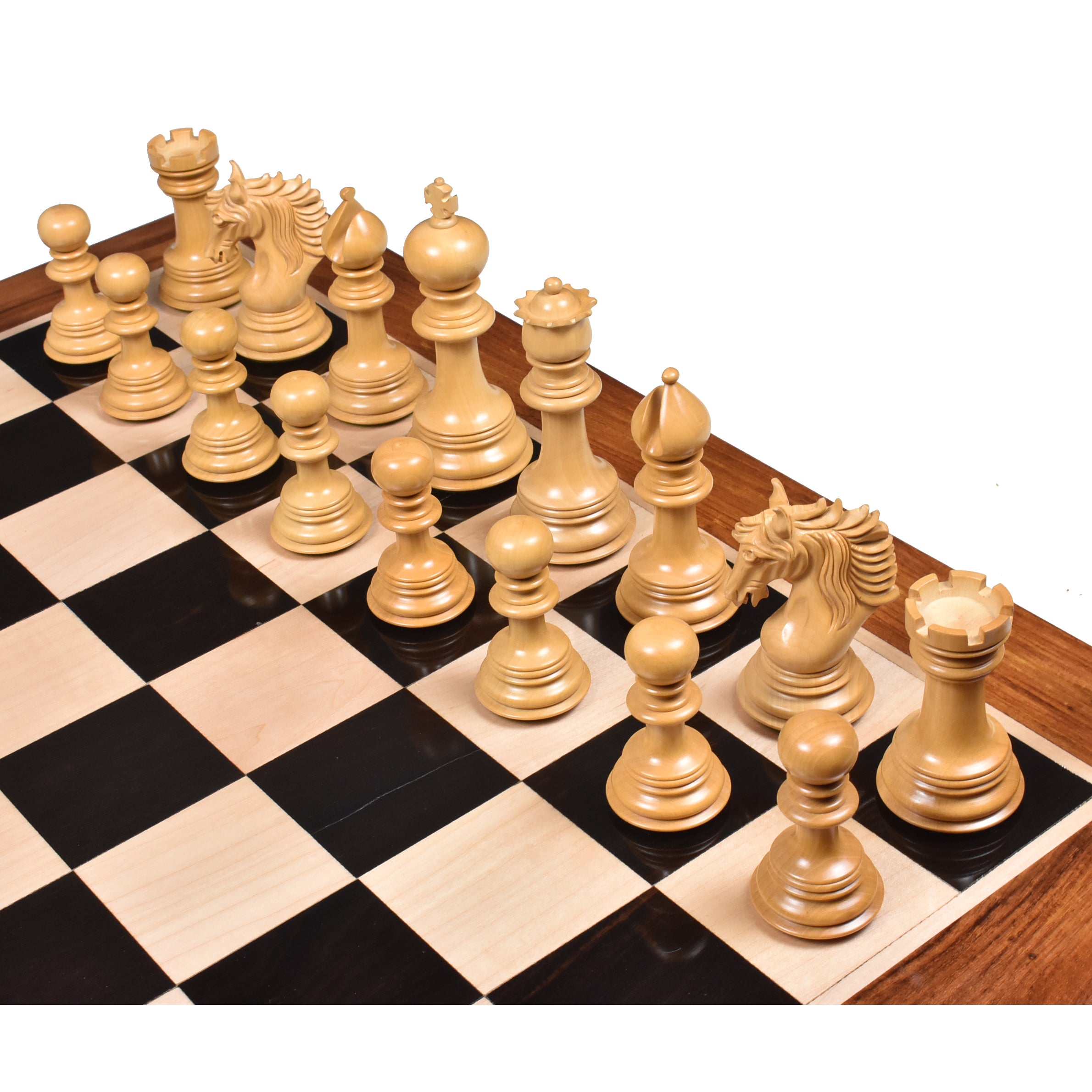 The Arthurian Series 4.4 Luxury Artisan Ebony Wood Chess Pieces