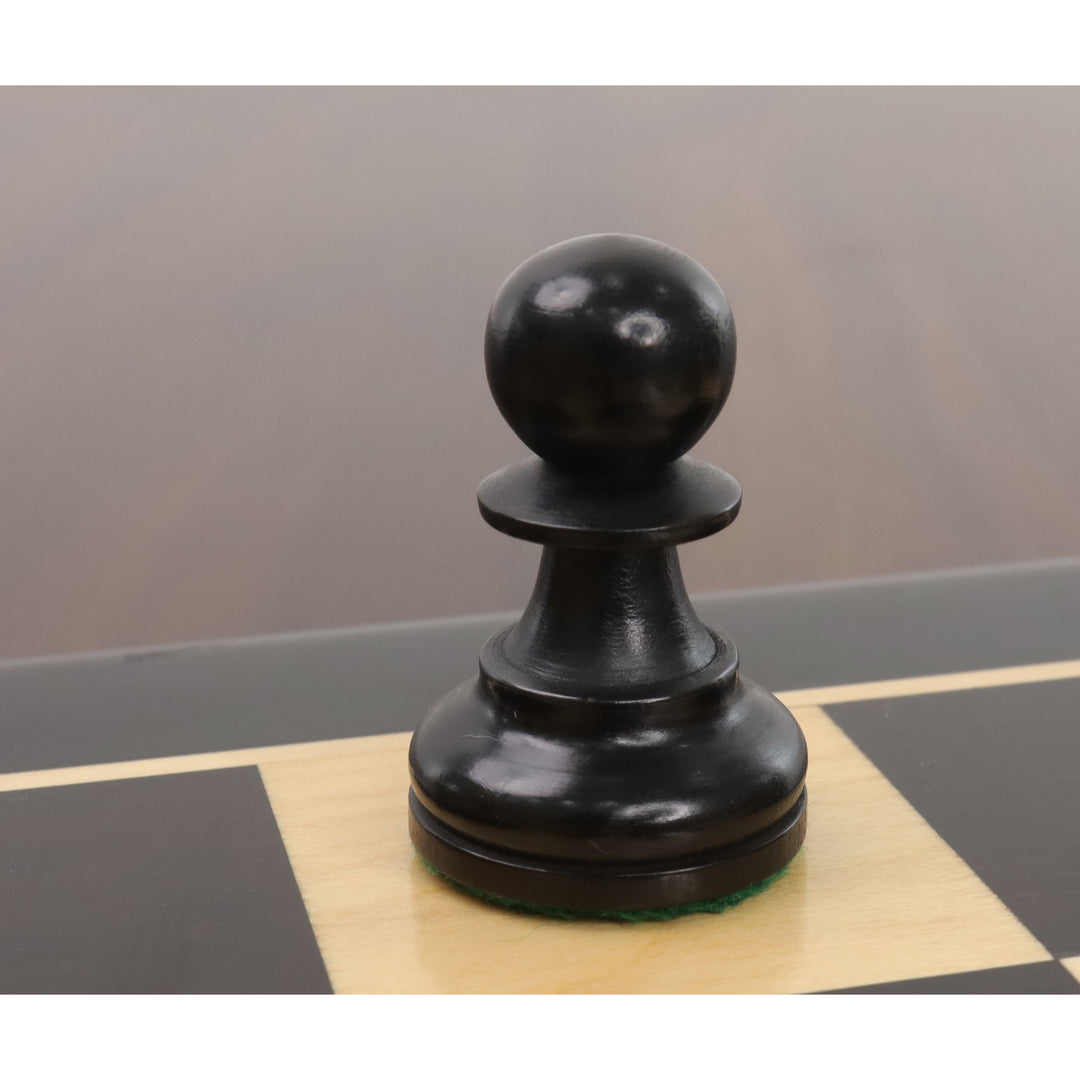 Zestaw szachów Staunton z serii Reykjavik 3,25” - tylko szachy - ważony, ebonizowany bukszpan
