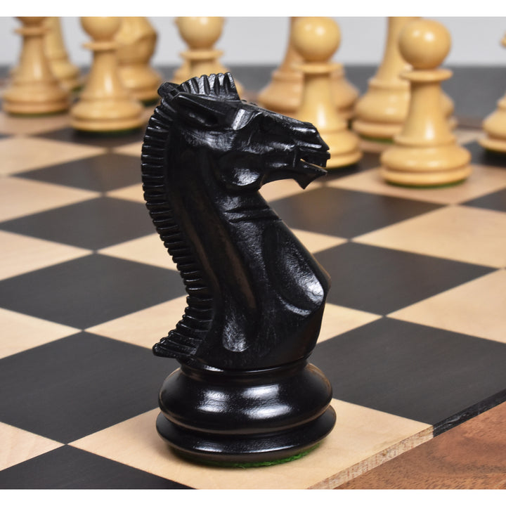 Jeu d'échecs de luxe Traveller Staunton 4.1" - Pièces d'échecs uniquement - Bois d'ébène triplement lesté