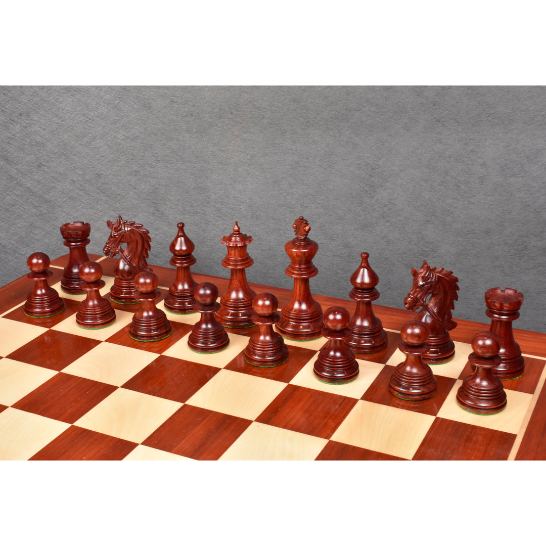 Slightly Imperfect 4.3" Napoleon Luxury Staunton Chess Set - Chess Pieces Only - Triple Weight Bud Rosewood