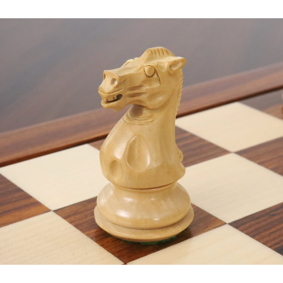 Jeu d'échecs professionnel Staunton 3" - Pièces d'échecs uniquement - Bois de rose doré lesté