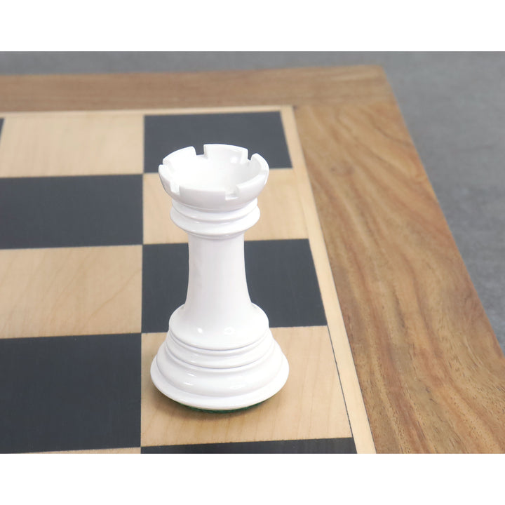 4,6" Mogul Staunton Luxus Schachspiel - Nur Schachfiguren - Weiß & Rot Lackiert Buchsbaum